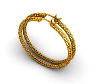 Big Circle Dangle Earrings  | 3D