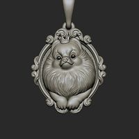Pomeranian Spitz dog necklace | 3D