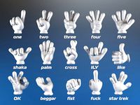 Cartoon hand 5 fingers Pack 01 | 3D