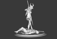 Amazon warrior girl with spider | 3D