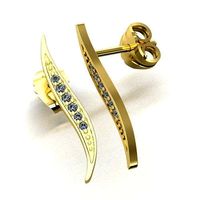 stud earring with gems | 3D