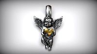 Cupid St Valentine Angel Love Charm Heart Pendant | 3D