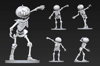 Halloween Skeleton with Pumpkin Head | 3D