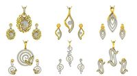 Ladies Diamond Locket set | 3D