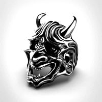 Hannya japanese mask Ring | 3D