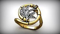 Thai Bamboo Diamond Fashion Ring | 3D