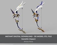 Genshin Impact Amos Bow Ganyu Cosplay Bow LED | 3D