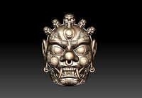 Pendant Mongolian Japanese mask  | 3D