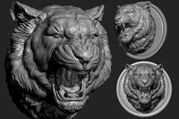Tiger grin roar  | 3D