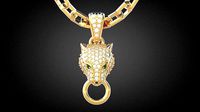 Panther gemstone pendant P13 | 3D