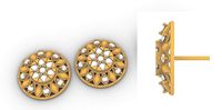 Circular Diamond Earring | 3D