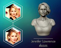 Jennifer Lawrence portrait sculpture | 3D