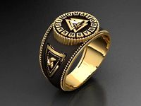 valknut ring for men | 3D