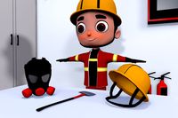 Low poly Fire Fighter
