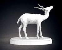 Low Poly Springbok Statue | 3D