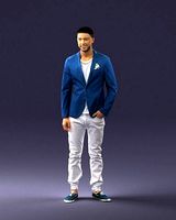 Smiling man in a blue jacket 0357 3D Print Ready | 3D