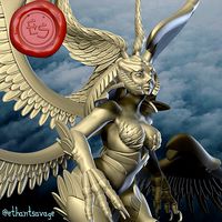 Garuda Wind Goddess from Final Fantasy XIV 3D Print Miniature | 3D