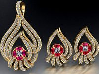 Bouquet collection necklace  and earring  543 | 3D