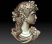 Cameo girl with grapes | 3D