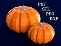 Pumpkin for 3D printing and assembly from pepakura paper | 3D