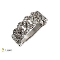 N166 Cuban ring T02 US10 half | 3D