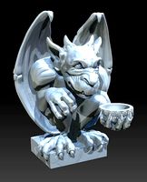 GARGOYLE HI POLY CANDELHOLDER | 3D