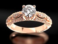 Stylish diamond ring 667 | 3D