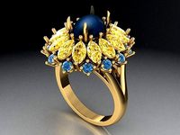 Oval Cabochon ring 519 | 3D