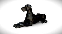 great dane figure low poly | 3D