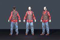 Beard man in jeans and shirt