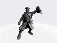 Medieval knight celebrating holding pagan helmet | 3D