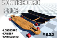 3D Skateboards Pack ( Longboard, Cruiser and Skateboard )