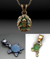 amphibians pendants | 3D
