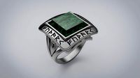 Runic Emerald Ring | 3D