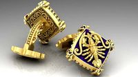 Zodiac signs Cufflinks Crayfish | 3D