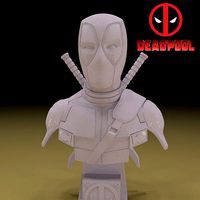 Deadpool Bust Sculpture 3D Model Ready for Printing | 3D