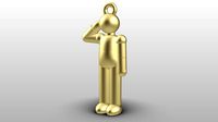 Charm pendant - Matchman posture 02 - Salute | 3D