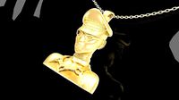 Spectacled Girl Pendant Jewelry Gold | 3D