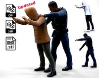 A police officer  arrested a guilty man 1 64 Miniature | 3D