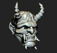 Traditional Japanese Hannya Mask Oni Mask Samurai Mask  | 3D