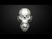 Traditional Scull Scary Scull Decor on wall fridge magnet  | 3D