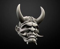 Hannya Mask Pendant Magnet 3 Oni Mask Samurai Mask  | 3D