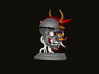 cyberpunk 2077 samurai metal skull model with stand | 3D