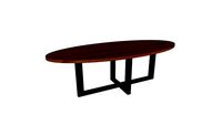 Table ovale BONIFACIO en noyer - pied W droit 10x6