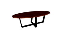 Table ovale BONIFACIO en noyer - pied W 10x4