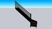 Escalier noir et bois quart tournant