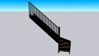 Escalier noir et bois quart tournant