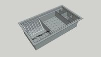 Escorredor Loucas Inox Sobrepor 3 Módulos 43x25x10cm
