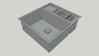 Cuba Inox Com Calha Umida Com Valvula 58x54x20cm