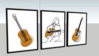 Kit Quadros Decorativos Violão